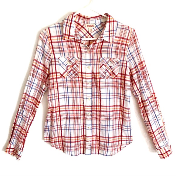 Mossimo Supply Co. Tops - Mossimo | White Plaid Button Down Top